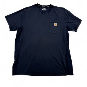 Carhartt Force Relaxed Fit Short-Sleeve Pocket T-Shirt in Navy Blue Size XL